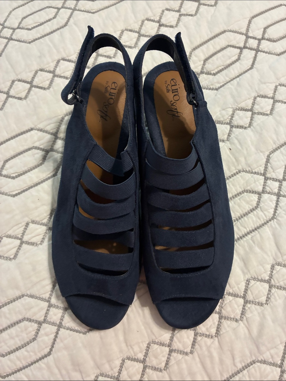 EuroSoft Women's Navy Slingback Strappy Sandals - Cushioned Comfort